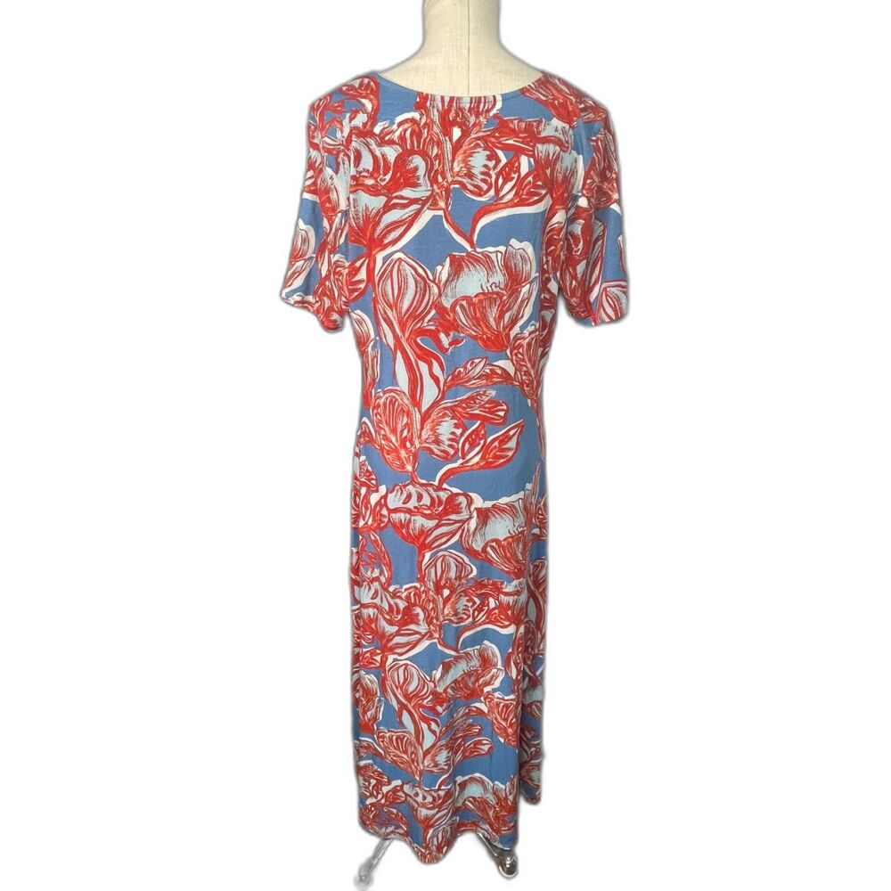 Soft Surroundings Spritzer Twist Front Maxi Dress Large Blue Orange Costal Knit - Picture 2 of 10